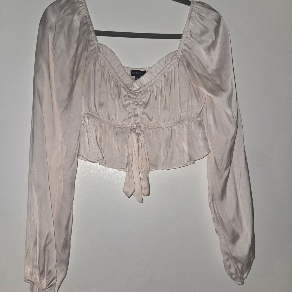 Cotton Candy Cream Long Sleeve Blouse